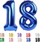 40 Inch Dark Blue “18” Number Balloons – Jumbo Foil Birthday Decorations for 18th Birthday, Engagement, Graduation, and Celebration Parties (Dark Blue)